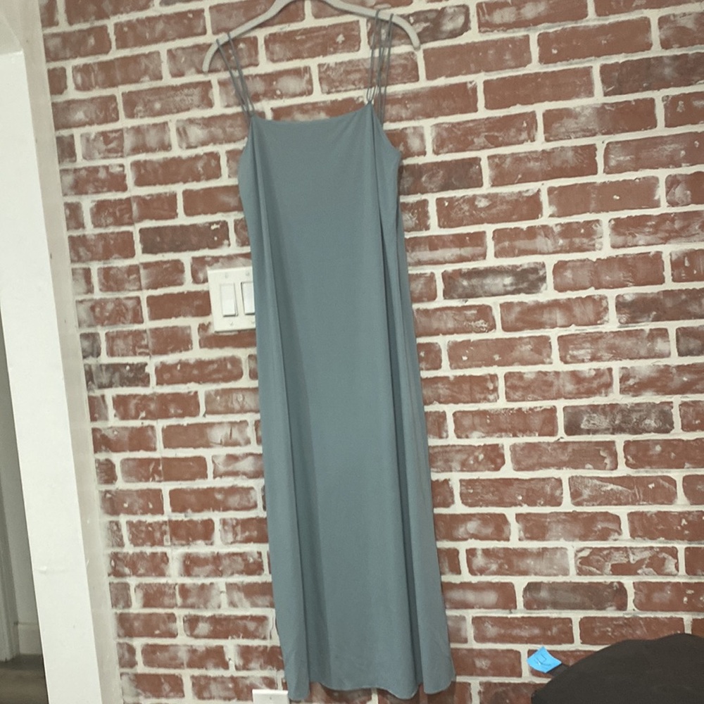 Women’s COS Blue Double Spaghetti Strap Slip Midi Dress US Size Small Preowned